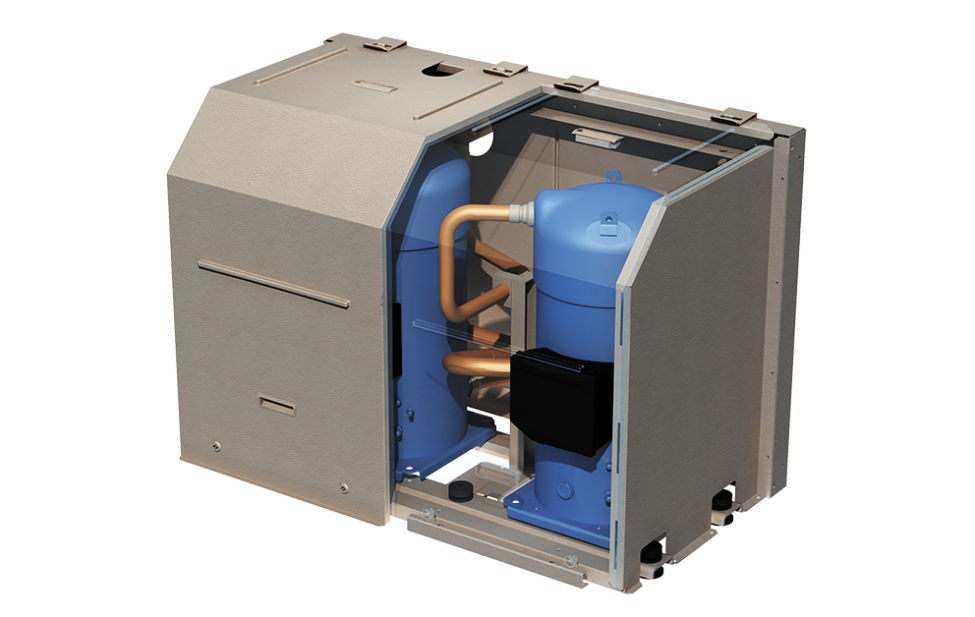 Шумозащитный короб для компрессора промышленного чиллера MDV Aqua Tempo Max (тепло/холод), фото
